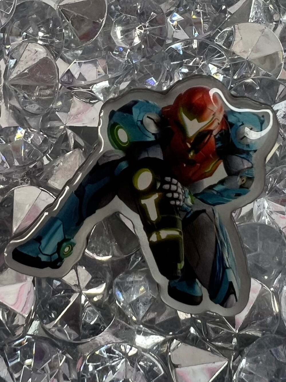 Nintendo pin transformer Red and Blue Samus Sticker charm